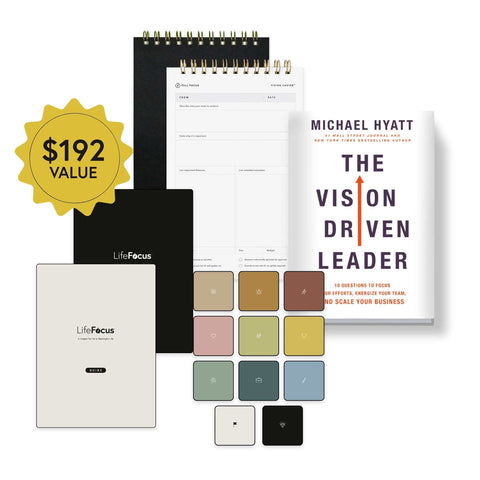 The Visionary Leader Bundle featuring the book and leadership tools, showcasing a value of $192.
