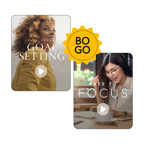 The Goal Getter BOGO Bundle featuring Full Focus Goal Setting and Free to Focus with 50% off promo.