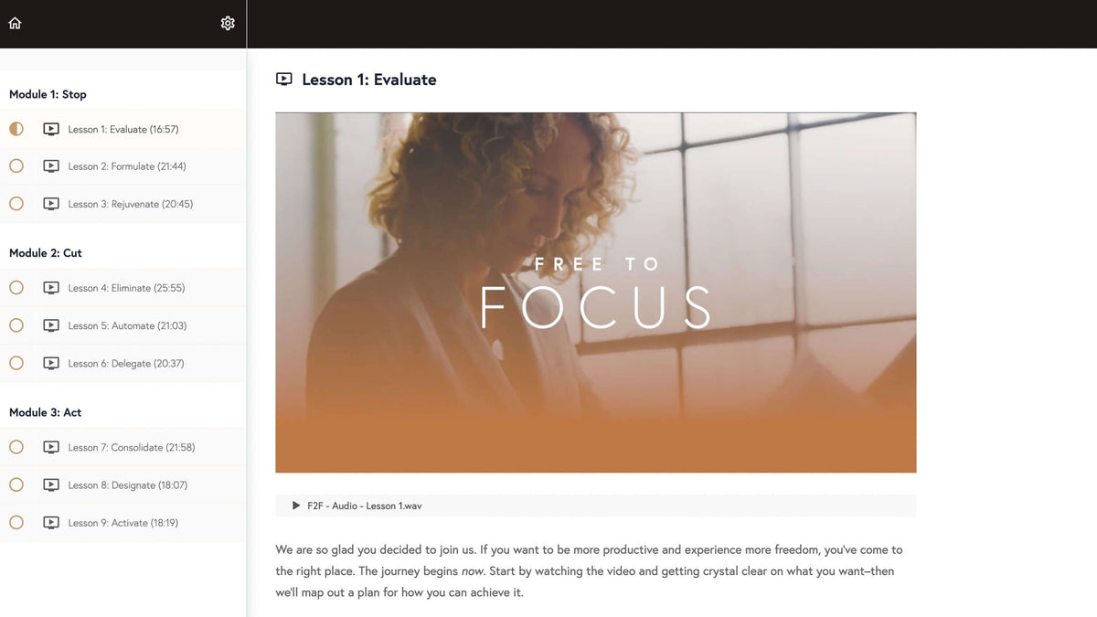 Free to Focus Course - 1-Year Access – Full Focus