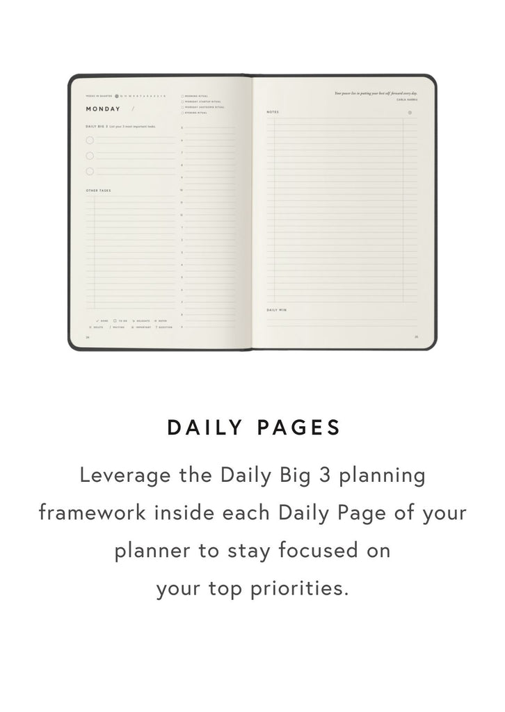 Buy Daily Dated Day on One Page Printed Planner Inserts Online in India 
